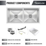 Load image into Gallery viewer, Handmade Double Bowl Kitchen Sink (45 x 20 x 10 Inches) - by Specule
