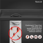 Load image into Gallery viewer, Matte Black Wave 304 Grade Shower Drain Channel 18x4 Inch with Cockroach Trap – by Specule