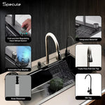 Load image into Gallery viewer, Handmade Waterfall Kitchen Sink With Pull-down Faucet Set (24 x 18 x 10 Inches) - by Specule
