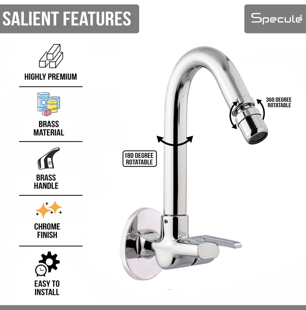 Candy Sink cock Round Swivel Spout Brass (12 inches)- by Specule