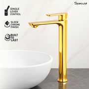 Nyra Tall Body Wash Basin 12 Inches Pillar Tap (Gold) – by Specule