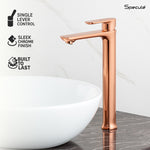 Load image into Gallery viewer, Nyra Tall Body Wash Basin 12 Inches Pillar Tap (Rose Gold) – by Specule
