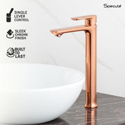 Nyra Tall Body Wash Basin 12 Inches Pillar Tap (Rose Gold) – by Specule