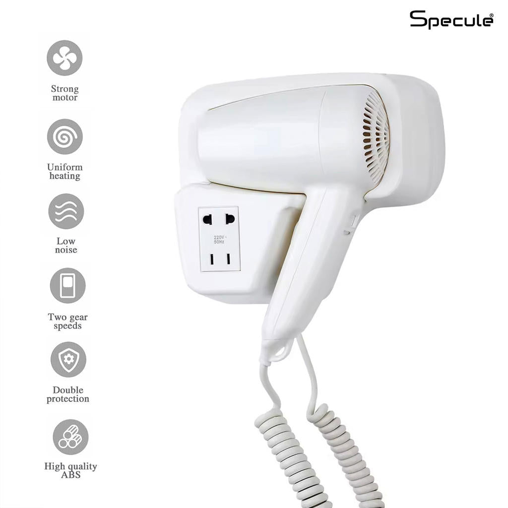 Electric Wall Mounted Hair Dryer (White) - by Specule