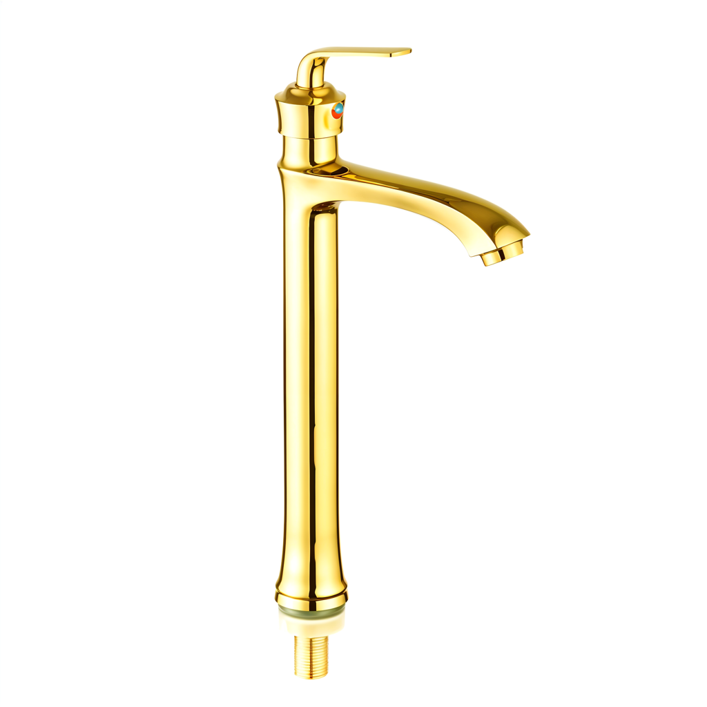 Atrio Tall Body Wash Basin 12 Inches Pillar Tap (Gold) – by Specule