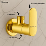 Load image into Gallery viewer, Coral Brass Gold Angle Valve Faucet - by Specule
