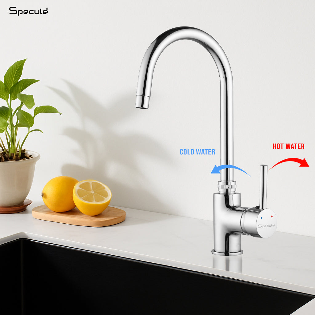Flora Single Lever Deck-mount Kitchen Sink Mixer Tap with Swivel Spout (18 Inches) - by Specule