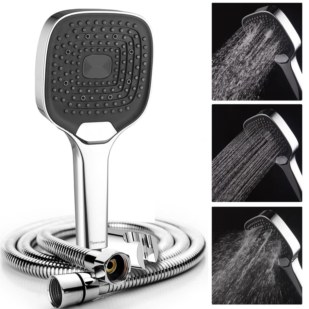 Apex Triple Flow ABS Hand Shower with 1.5 Meter 304-grade SS Hose & Hook