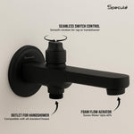Load image into Gallery viewer, Matte Black High-Flow Shower Diverter Set with Hand Shower – by Specule