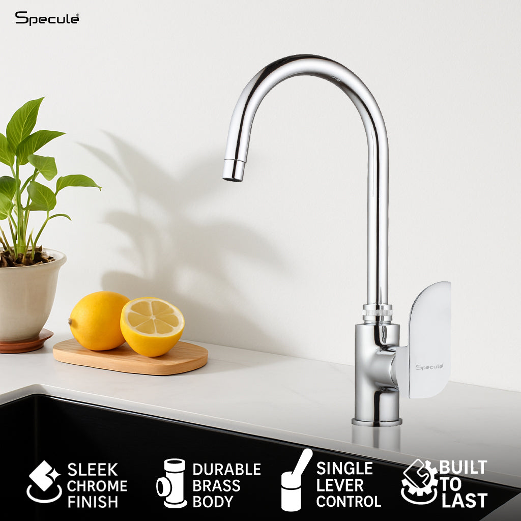 Alive Single Lever Deck-mount Kitchen Sink Mixer Tap with Swivel Spout (18 Inches) - by Specule