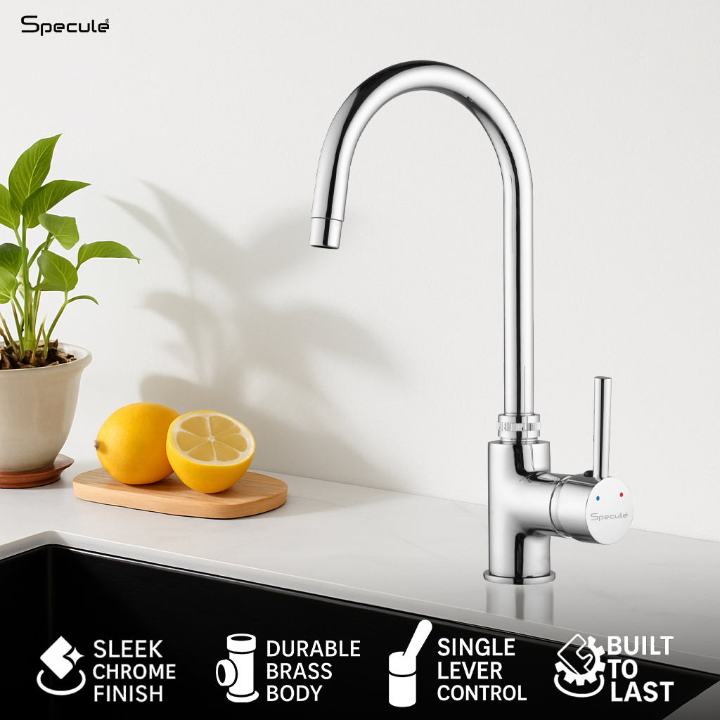 Flora Single Lever Deck-mount Kitchen Sink Mixer Tap with Swivel Spout (18 Inches) - by Specule