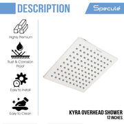 Kyra Stainless Steel Overhead Shower (12x 12 inches) – by Specule