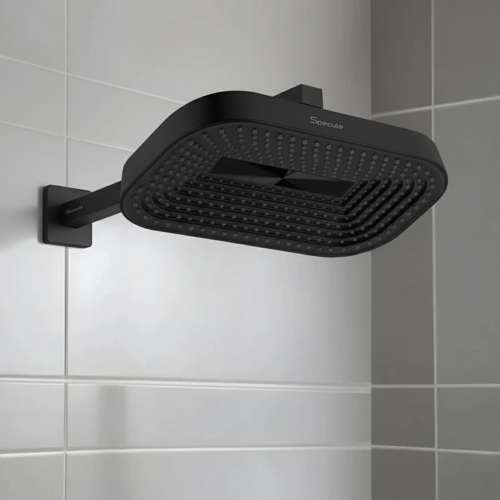 Specule Drench matte black shower head rain 9 x 6 inch