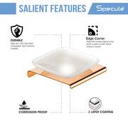 Stellar Stainless Steel and frosted Glass Soap Dish (Rosegold) - by Specule
