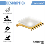 Stellar Stainless Steel and frosted Glass Soap Dish (Gold) - by Specule