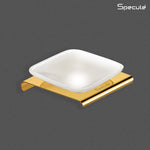 Load image into Gallery viewer, Stellar Stainless Steel and frosted Glass Soap Dish (Gold) - by Specule
