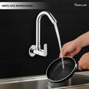 Cube Sink cock Round Swivel Spout Brass (12 inches)- by Specule
