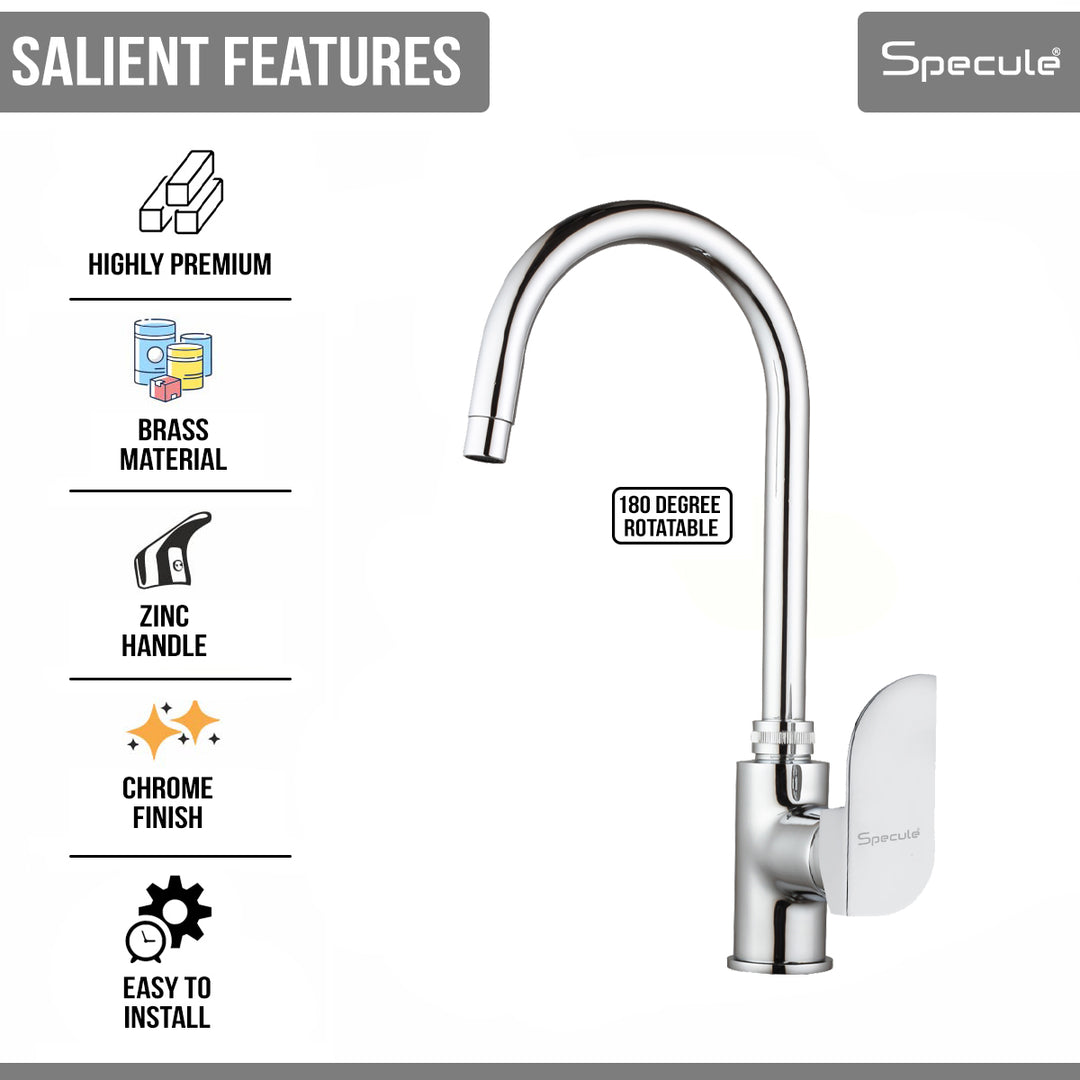 Alive Single Lever Deck-mount Kitchen Sink Mixer Tap with Swivel Spout (18 Inches) - by Specule