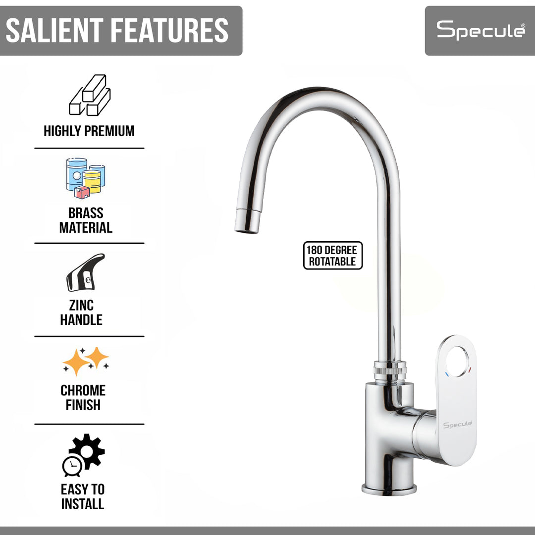 Ornamix Single Lever Deck-mount Kitchen Sink Mixer Tap with Swivel Spout (18 Inches) - by Specule