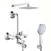 Topaz Series 3 in 1 Brass Wall Mixer Set with 8